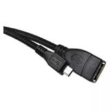 EMOS USB kábel 2.0 A/F - mikro B/M OTG 15cm čierny