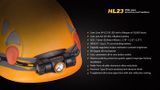 LED Čelovka Fenix HL23 - Čierno oranžová