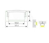 Hliníkový profil pre LED pásy TT-1708M + mliečny difúzor + 2x koncovka