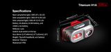 Čelovka Klarus TITANIUM H1A Červená + Klarus micro USB 14500 nabíjateľný akumulátor, Praktik Set