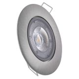 LED bodové svietidlo strieborné, kruh 5W 450lm Teplá biela