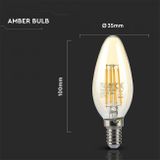 LED žiarovka E14 4W 350lm Amber cover sviečka