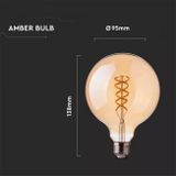 LED žiarovka E27 5W 300lm G95 Amber cover