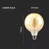 LED žiarovka E27 6W 480lm G125 Amber cover