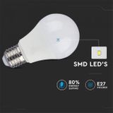 LED žiarovka V-TAC E27 9W, 806lm, A60, 3 farby bielej LED