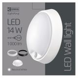 LED svietidlo okrúhle prisadené s pohyb. senzorom, čierny/ biely rémik, 14W 1000lm, Neutrálna biela
