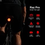 Zadné bicyklové svetlo Shanren Raz PRO SMART, RGB LED, vstavaný Li-ion aku 400mAh, USB nabíjateľné