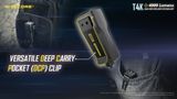 LED kľúčenka/ baterka Nitecore T4K 4000lm, vstavaný aku. Li-ion 1000mAh 3,6V, USB-C nabíjateľná - Čierna