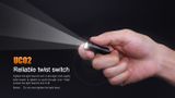 LED kľúčenka Fenix UC02 - Black, USB nabíjateľná, Praktik Set