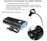 LED bicyklové svietidlo Gaciron V9D-1800 LE, USB nabíjateľný, USB Powerbank + zadné svetlo W07R