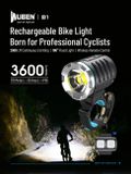 Predné LED bicyklové svietidlo WUBEN B1 3600lm, nabíjateľný externý battery pack 13200mAh