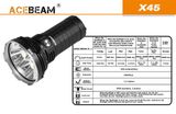 LED Baterka Acebeam X45 XHP70.2 P2 + 4x IMR 18650 3100 3,6V akumulátor