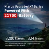 LED Baterka Klarus XT21C, 3200lm + 1x špeciálny Li-ion 21700 5000mAh, USB-C nabíjateľné
