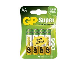 Batéria GP super alkalická AA, 6+2ks/ Blister