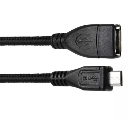 EMOS USB kábel 2.0 A/F - mikro B/M OTG 15cm čierny