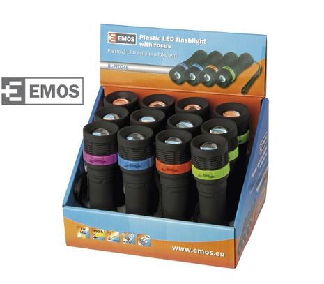LED Baterka EMOS plastová 1W LED na 3xAAA FOCUS 12 ks/ box