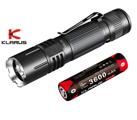 LED Baterka Klarus 360X1 - USB nabíjateľný, + akumulátor Klarus 18650 GT 3600mAh 3,6V