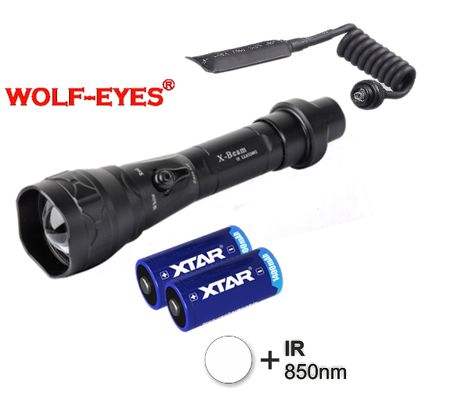 LED Baterka Wolf-Eyes X-Beam Biela + IR850 LED Klasik Set