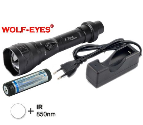 LED Baterka Wolf-Eyes X-Beam Biela + IR850 LED Praktik Set