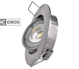 LED bodové svietidlo strieborné, kruh 5W 450lm Teplá biela