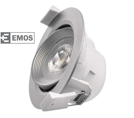 LED bodové svietidlo strieborné, kruh 5W 350lm Teplá biela