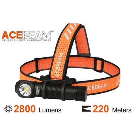 LED Čelovka Acebeam H15 2.0 +1x Li-ion aku. Acebeam IMR 18650 3100mAh 15A 3,6V, USB-C nabíjateľná