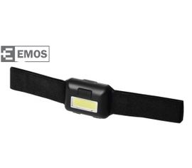 LED Čelovka EMOS na 3x AAA, COB LED 1W 110lm - Čierna