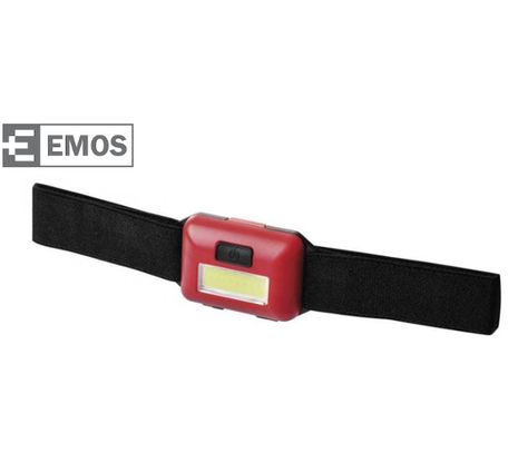 LED Čelovka EMOS na 3x AAA, COB LED 1W 110lm - Červená