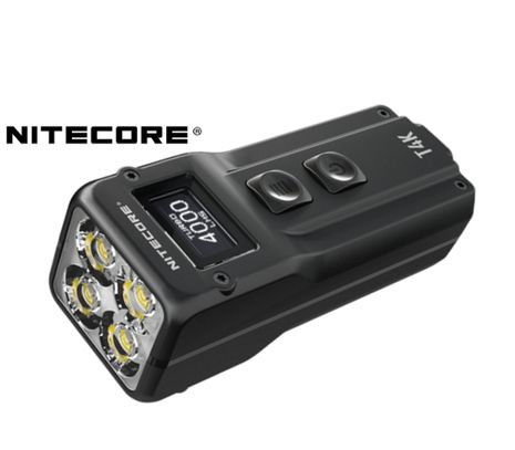 LED kľúčenka/ baterka Nitecore T4K 4000lm, vstavaný aku. Li-ion 1000mAh 3,6V, USB-C nabíjateľná - Čierna