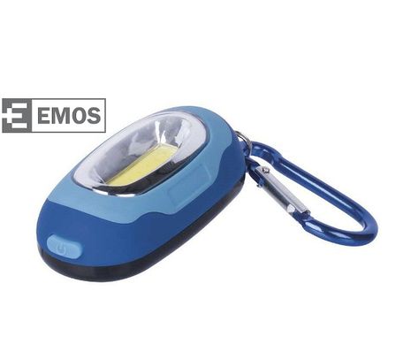 LED kľúčenka EMOS 1x COB LED, na 2x CR2032 - Modrá
