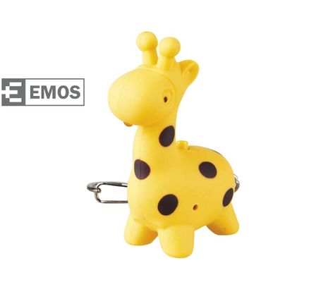 LED kľúčenka EMOS plastová, prívesok zvieratko so zvukom ZOO, 1ks - Žirafa