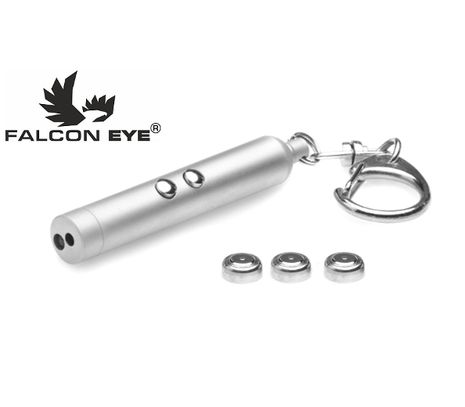 LED Kľúčenka Falcon Eye 2 v 1 - Laser + LED
