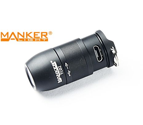 LED kľúčenka Manker TC02 XP-G3 CW - USB nabíjateľná, Praktik Set, Čierna