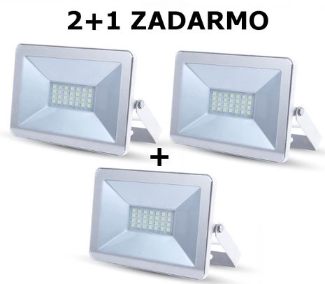 LED reflektor V-TAC 20W, 1700lm, E-SERIES, Slim, biely, 2+1 ZADARMO