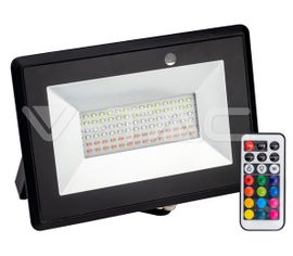 LED reflektor RGB 50W ,1500lm , s IR diaľkovým ovládaním čierny