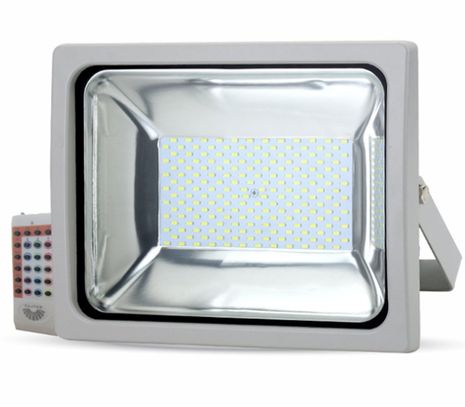 LED reflektor RGB 50W s RF diaľkovým ovládaním 4000lm šedý