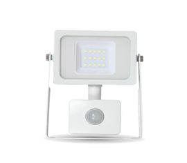 LED reflektor SMD 10W 800lm SLIM biely so senzorom