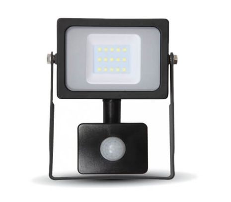 LED reflektor SMD 10W 800lm SLIM čierny so senzorom