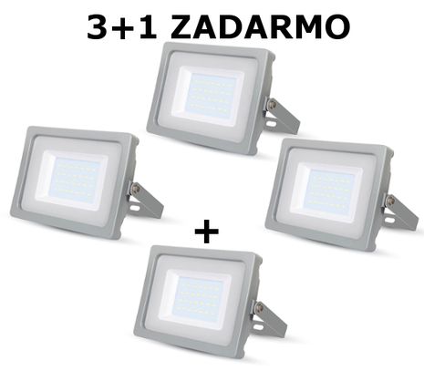 LED reflektor SMD 30W 2550lm SLIM šedý 3+1 ZADARMO