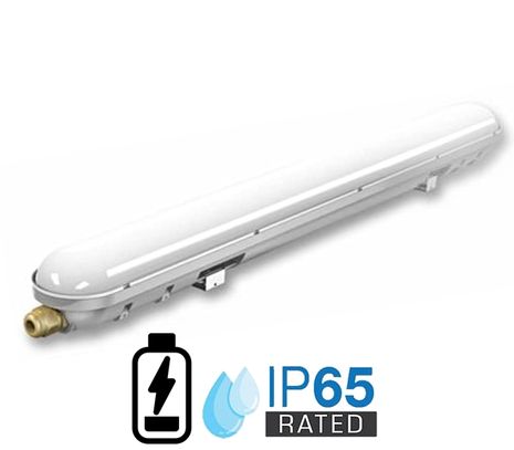 LED trubicové prachotesné svietidlo so záložným zdrojom energie V-TAC 36W, 2880lm, 120cm, IP65