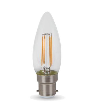 LED žiarovka B22 4W 400lm číra sviečka