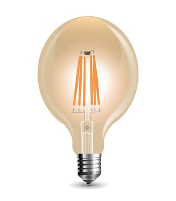 LED žiarovka E27 6W 500lm G95 Amber cover