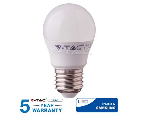 LED žiarovka V-TAC E27 4,5W, 470lm, G45, SAMSUNG CHIP - 5 ROČNÁ ZÁRUKA!