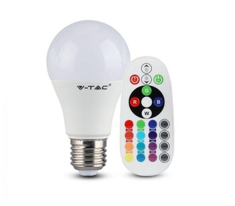 LED žiarovka V-TAC E27 9W, 806lm, RGB + IR diaľkové ovládanie