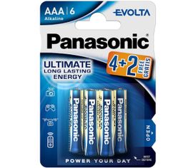 Mikrotužková AAA alkalická batéria Panasonic EVOLTA, balenie 4+2ks zadarmo