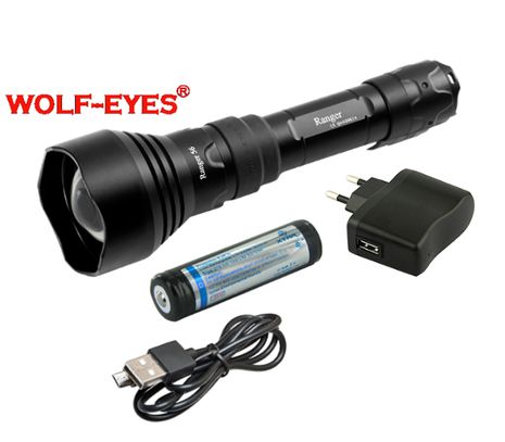 Nabíjateľný prísvit k nočnému videniu Wolf-Eyes Ranger 56 TURBO IR850, USB v.2017 - Praktik Set