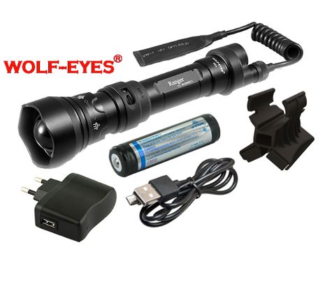 Nabíjateľný prísvit k nočnému videniu Wolf-Eyes Ranger IR850, USB v.2017 - Full Set