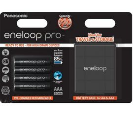 Panasonic Eneloop Pro AAA NiMH 4ks 950mAh + púzdro, 500 cyklov nabíjania