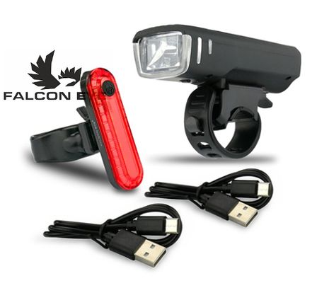 Predné+zadné bicyklové svetlo Falcon Eye CITY BIKE, USB-C nabíjateľné