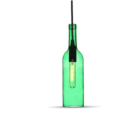 Stropné svietidlo zelená fľaša